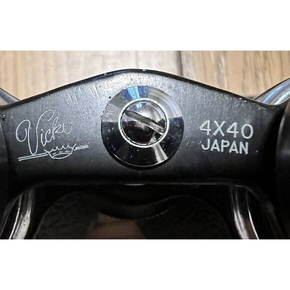 Vicki Field Glass Binoculars 4X40 Black With Original Leather Case And Box VTG - Picture 3 of 3